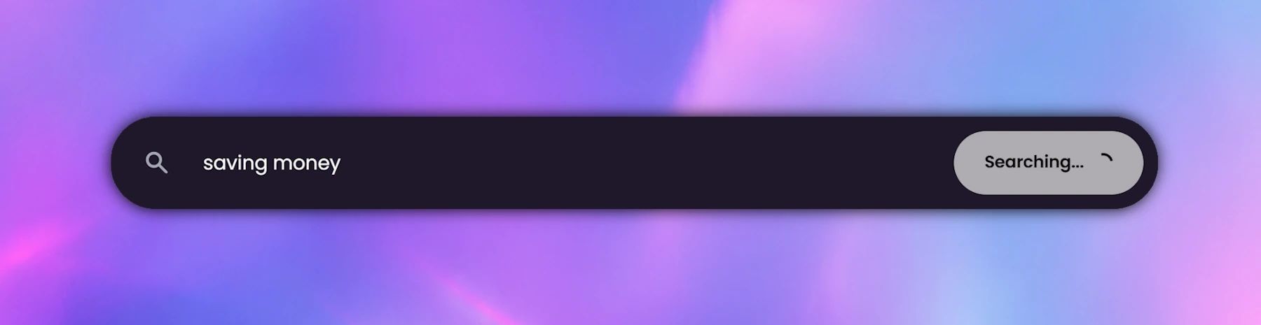 Thumbnail Research search bar with the query saving money