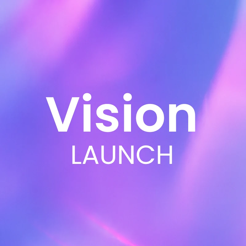 A hero picture showing the title of the article Vision launch